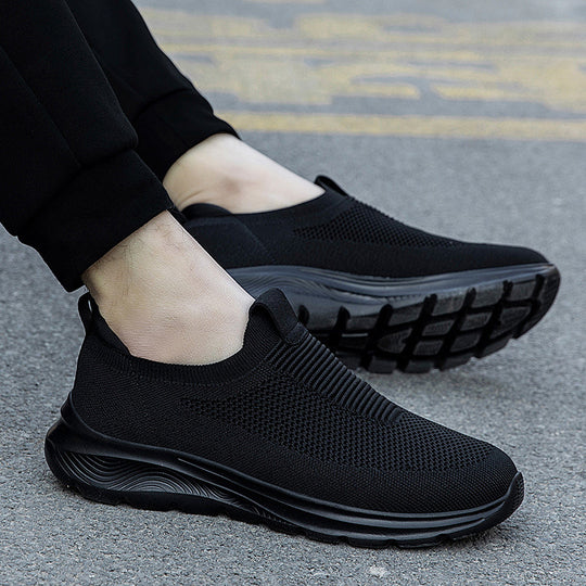 Damen Atmungsaktive Slip-On Sneakers mit flexiblem Strickdesign EB