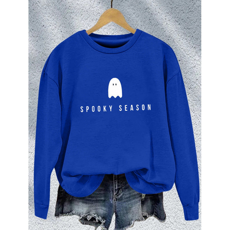 Unisex nan lässiges Halloween Sweatshirt mit Gespenst-Print und Oversize-Schnitt EB