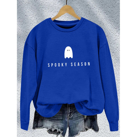 Unisex nan lässiges Halloween Sweatshirt mit Gespenst-Print und Oversize-Schnitt EB