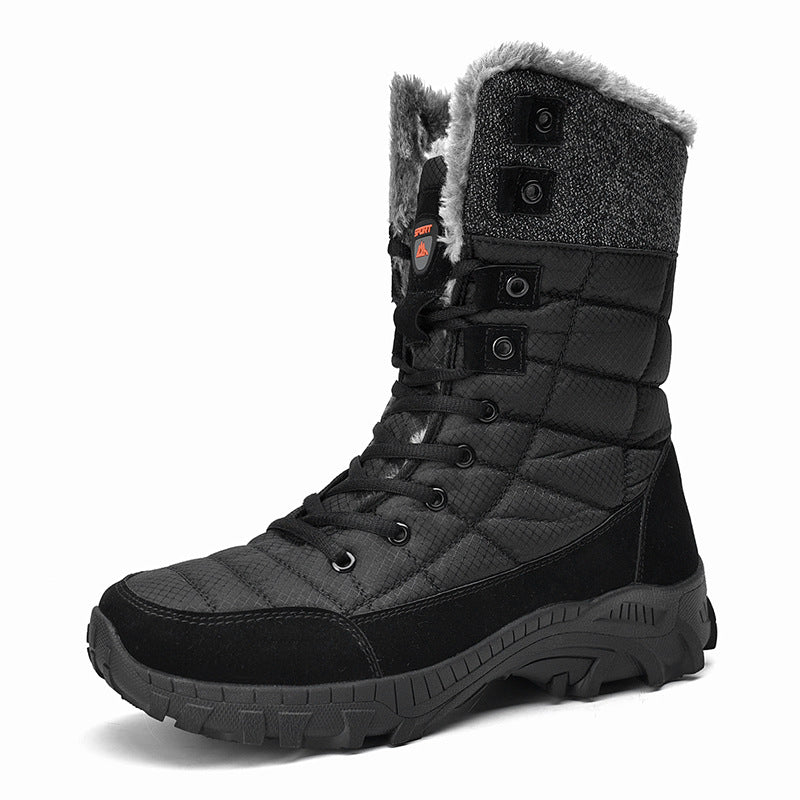 Damen Warm gefütterte Winterstiefel mit rutschfester Sohle und hohem Schaft EB