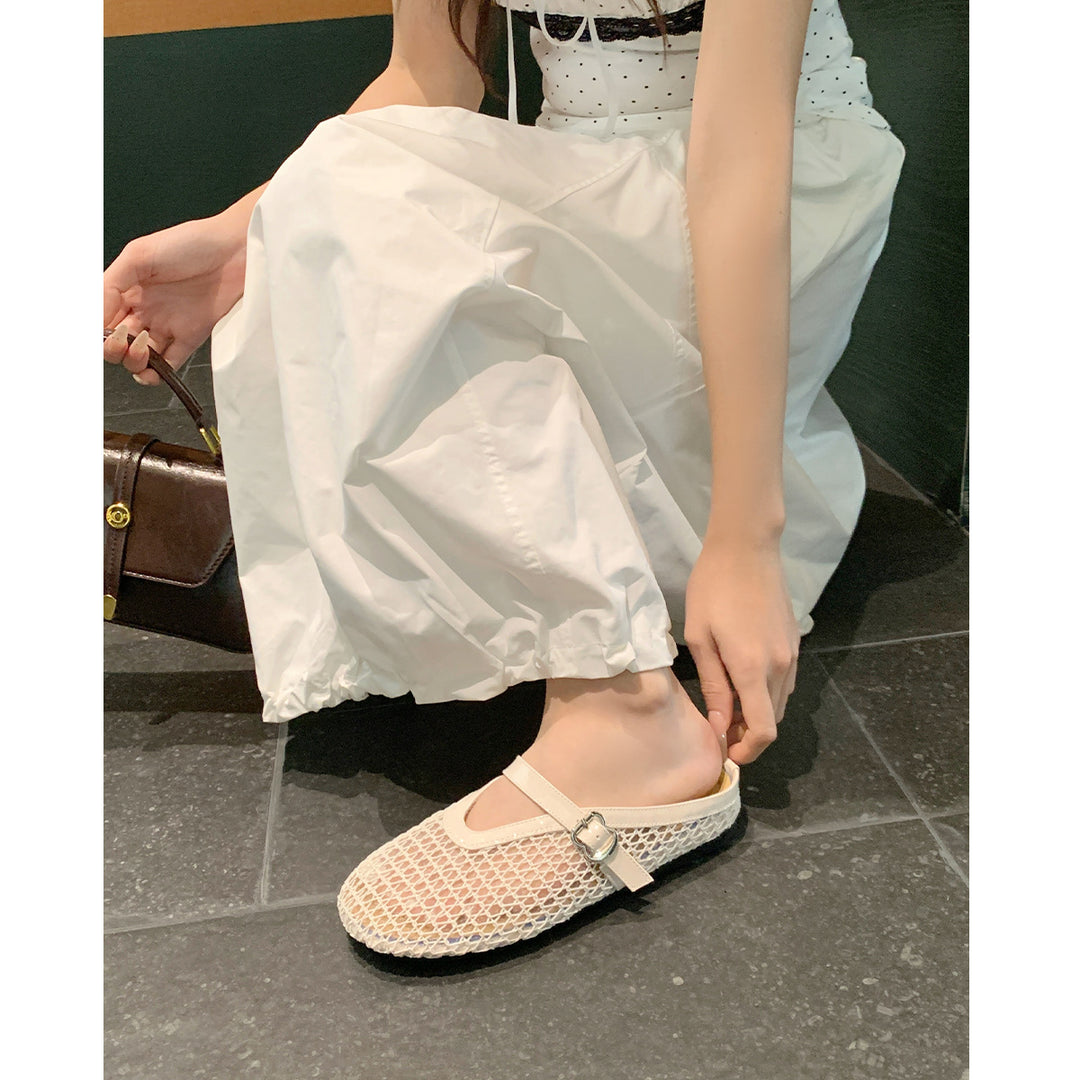 Damen Komfortable Clogs mit verstellbarem Riemen und atmungsaktivem Netzdesign EB
