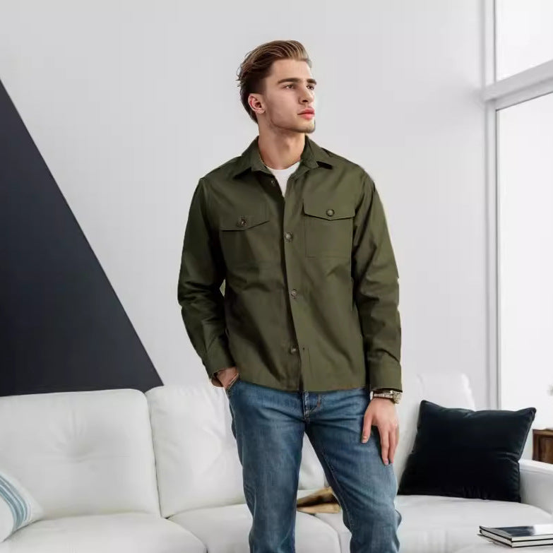 Herren modische leichtgewichtige Chore-Jacke mit praktischen Taschen EB