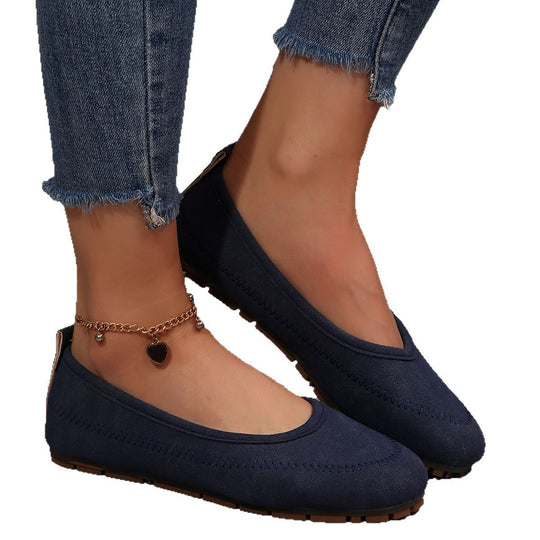 Damen  komfortable Ballerina-Slipper mit gepolstertem Komfortfußbett und rutschfester Profilsohle EB