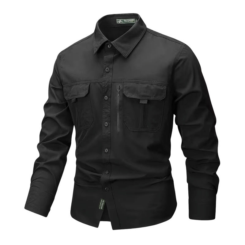 Herren  robustes Trekkinghemd mit verstärkten Brusttaschen und atmungsaktivem Material EB