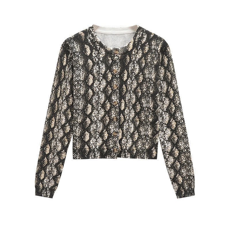 Damen Strickjacke mit Schlangenmuster EB