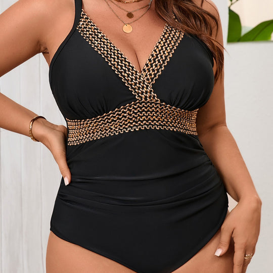 Damen Eleganter Badeanzug mit verziertem Bund EB