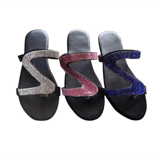 Damen Glitzernde Riemchensandalen mit komfortablem Fußbett und rutschfester Sohle EB