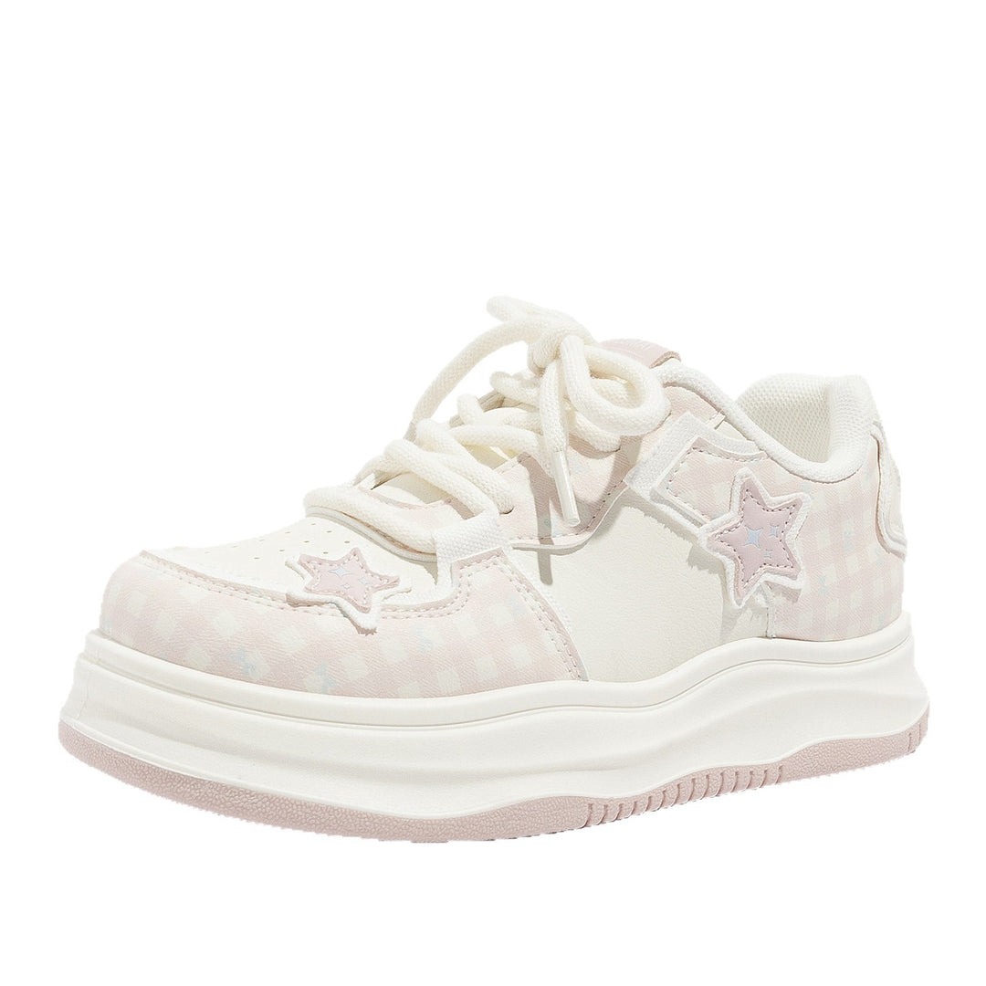 Damen Sportliche Sneakers mit verspieltem Sternen-Motiv und atmungsaktiver Oberflächenstruktur EB