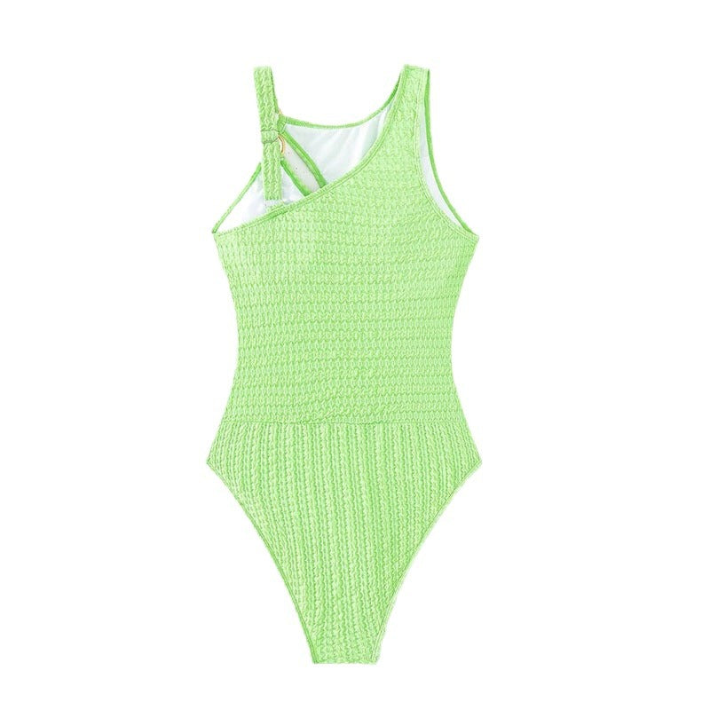 Damen Einteiliger Badeanzug mit kunstvollem Cut-Out und goldenen Akzenten EB