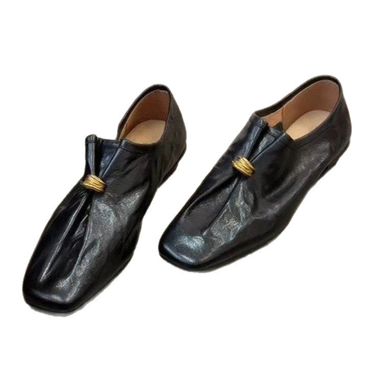 Damen elegante Mokassins mit dekorativen Falten und flexibler Sohle EB
