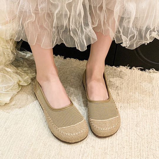 Damen Atmungsaktive Sommer-Ballerinas mit elastischer Sohle EB