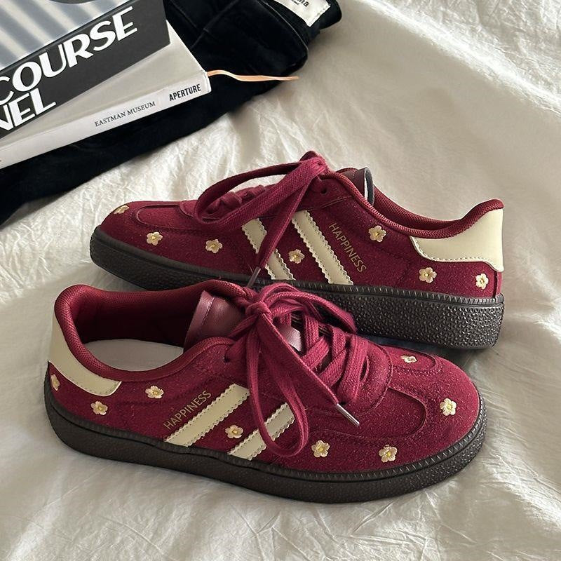 Damen Sneakers mit floralem Design und atmungsaktiver Oberfläche EB