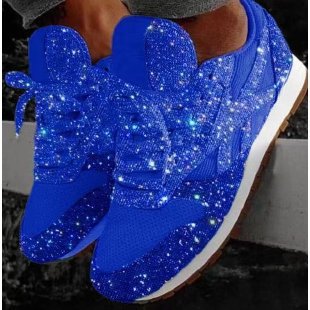 Damen Glitzernde Sport Sneakers EB