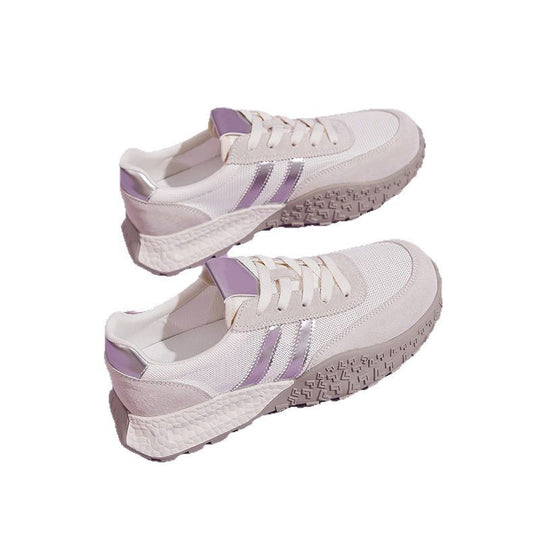 Damen Trendige Plateau-Sneaker mit atmungsaktivem Obermaterial und rutschfester Sohle EB