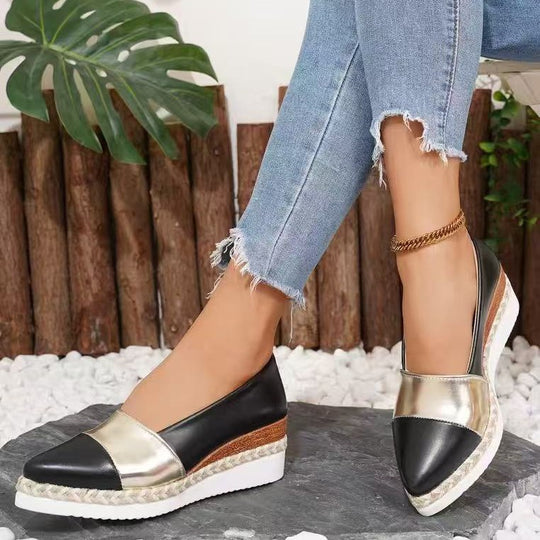 Damen Wedge-Pantoletten mit elegantem Geflecht und vielseitiger Sohle EB