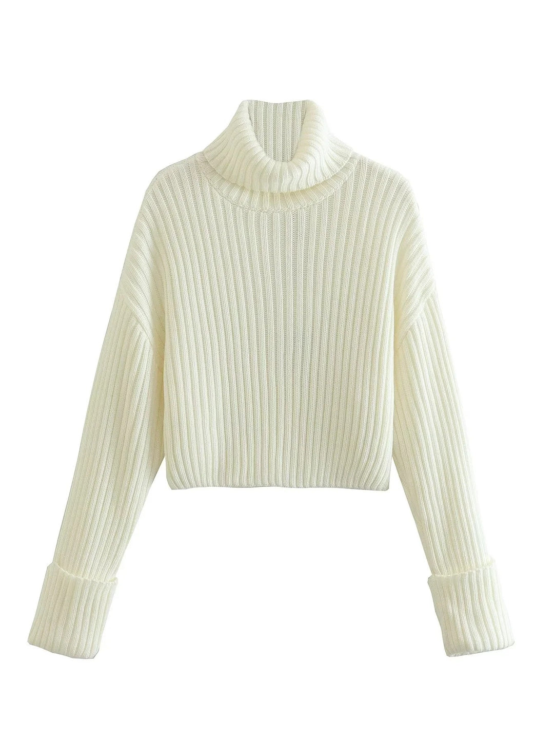 Damen Strickpullover mit hohem Kragen EB