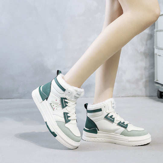 Damen Hohe Sneakers mit kuscheligem Innenfutter und modischem Akzent EB