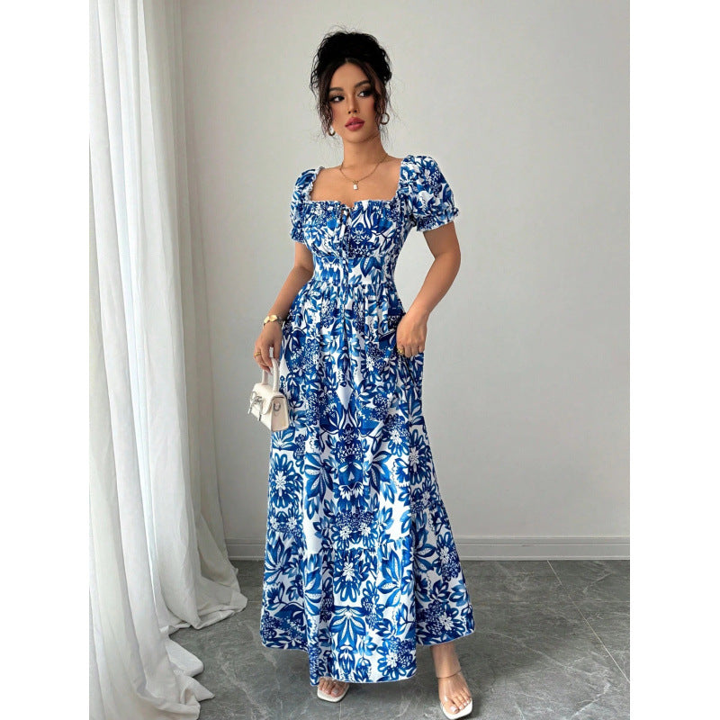 Damen Maxikleid mit quadratischem Ausschnitt und offenen Trägern EB