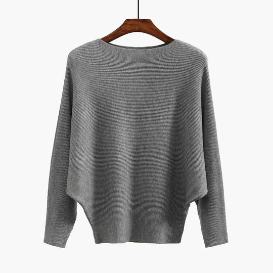 Damen Oversized Strickpullover mit raffiniertem Rippdesign und weitem Schnitt EB