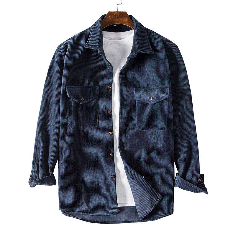 Herren Karierte Overshirt aus hochwertigem Baumwollmischung mit Brusttaschen EB