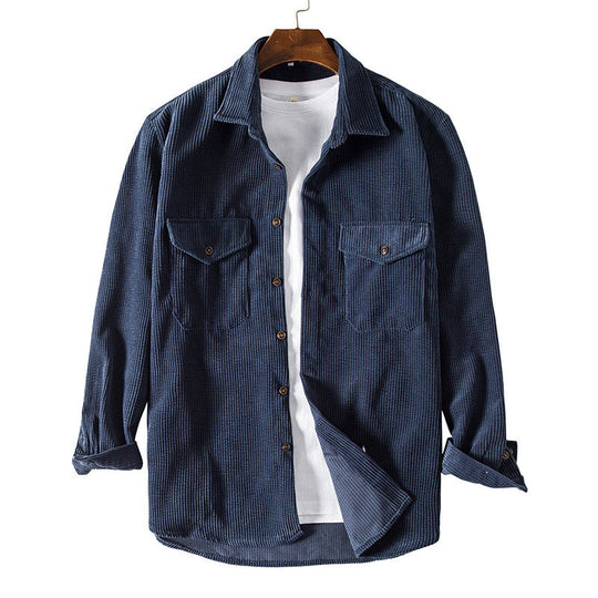 Herren Karierte Overshirt aus hochwertigem Baumwollmischung mit Brusttaschen EB
