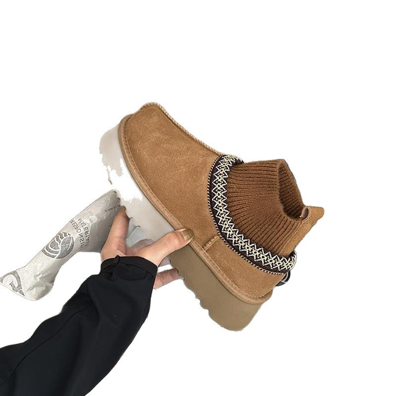 Damen bequeme Stiefeletten mit elastischem Schaft und rutschfester Sohle EB