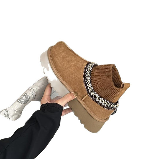 Damen bequeme Stiefeletten mit elastischem Schaft und rutschfester Sohle EB