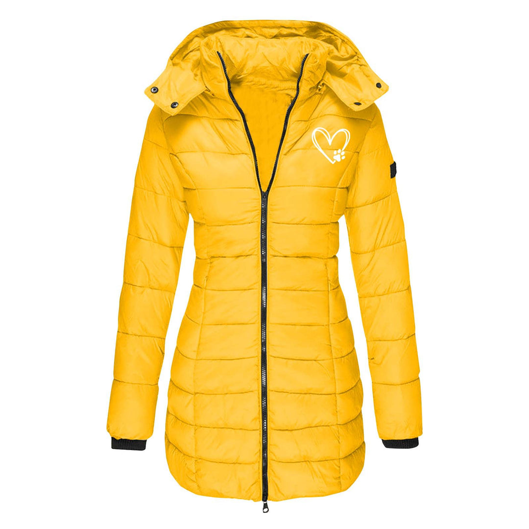 Damen gesteppte Winterjacke mit abnehmbarer Kapuze EB
