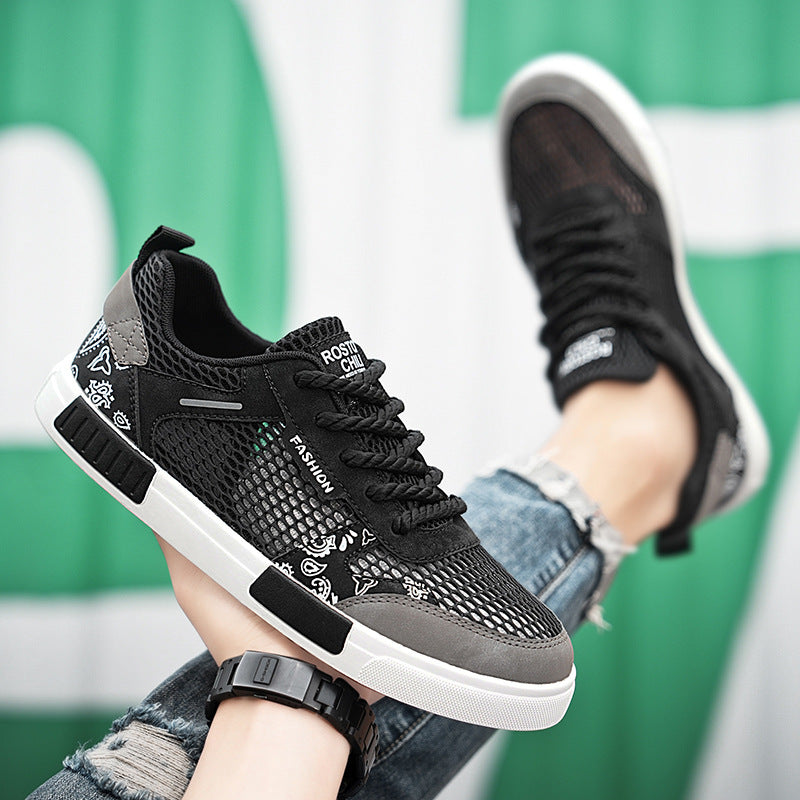 Unisex atmungsaktive Freizeit-Sneaker mit luftigen Mesh-Einsätzen und Bandana-Muster EB