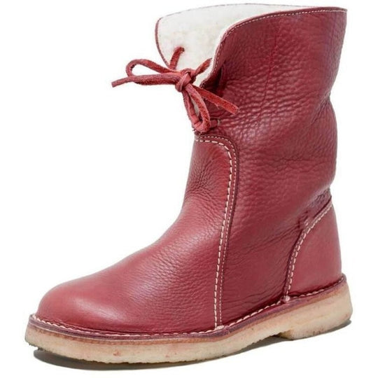 Damen Freizeit-Stiefel aus weichem Leder mit verstellbarem Schnürsystem EB