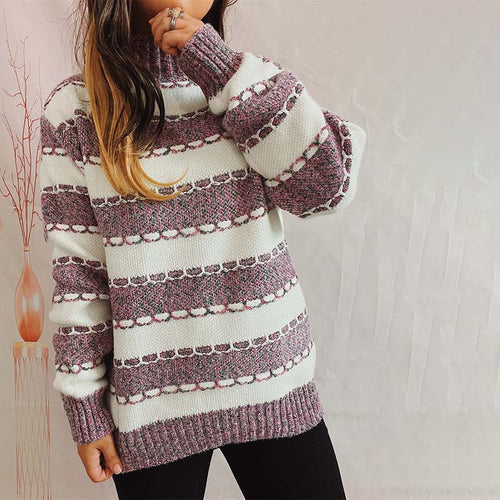 EB | Gestreifter Strickpullover im Modernen Stil