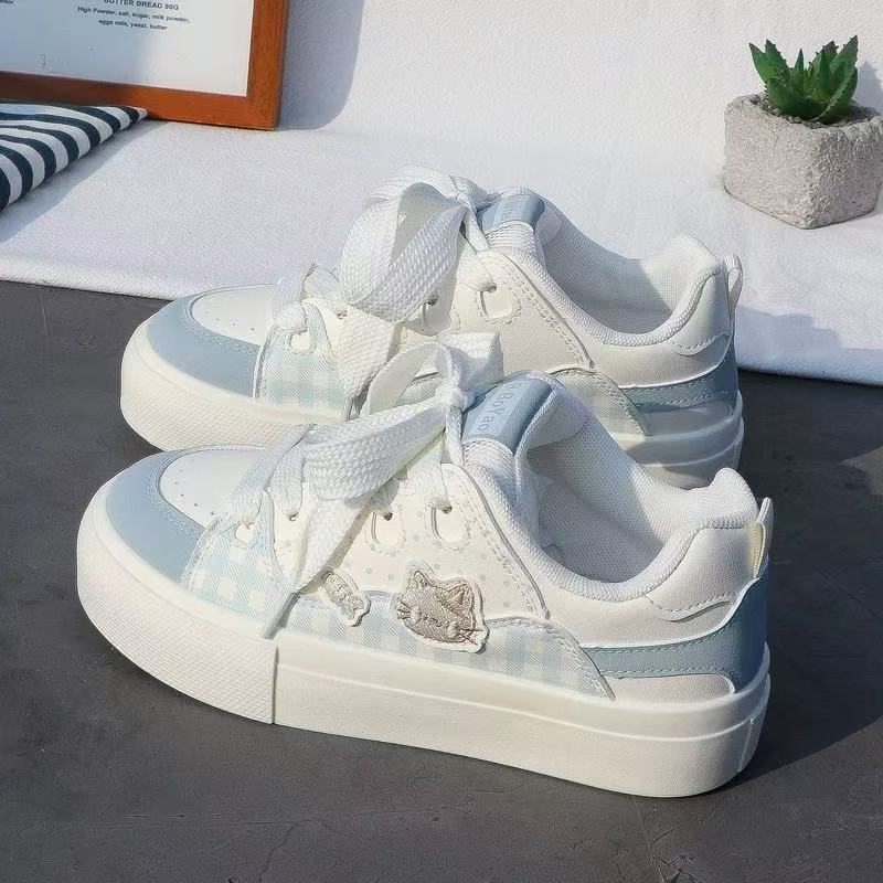 Damen Sneakers mit modischem Karomuster und komfortabler Sohle EB