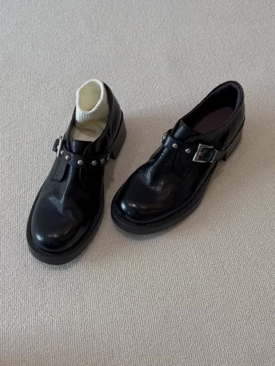 Damen Stiefeletten mit dekorativer Schnalle und robustem Blockabsatz EB