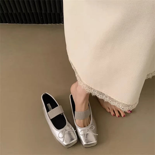 Damen Mary Jane Ballerinas mit elegantem Riemchen und verspieltem Schleifen-Detail EB