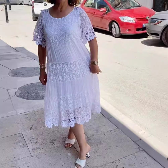 Damen Spitzen Maxikleid Heidi-Mode