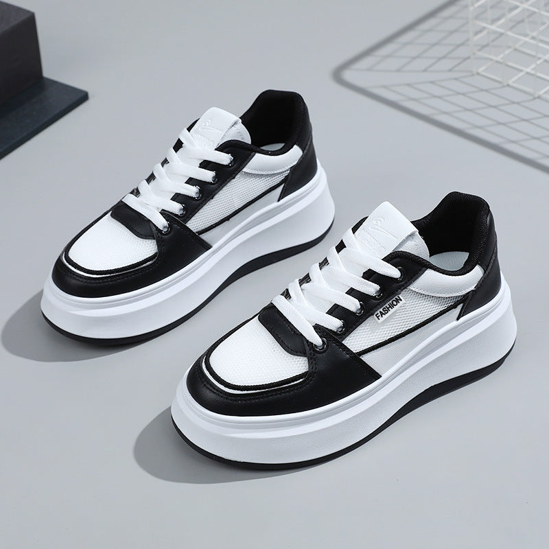 Damen Platform-Sneaker mit atmungsaktiver Mesh-Oberfläche und modischer Sohle EB