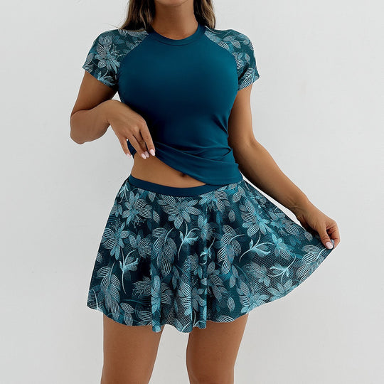 Damen Sportliches Badeset mit modischer Rüschenshort EB