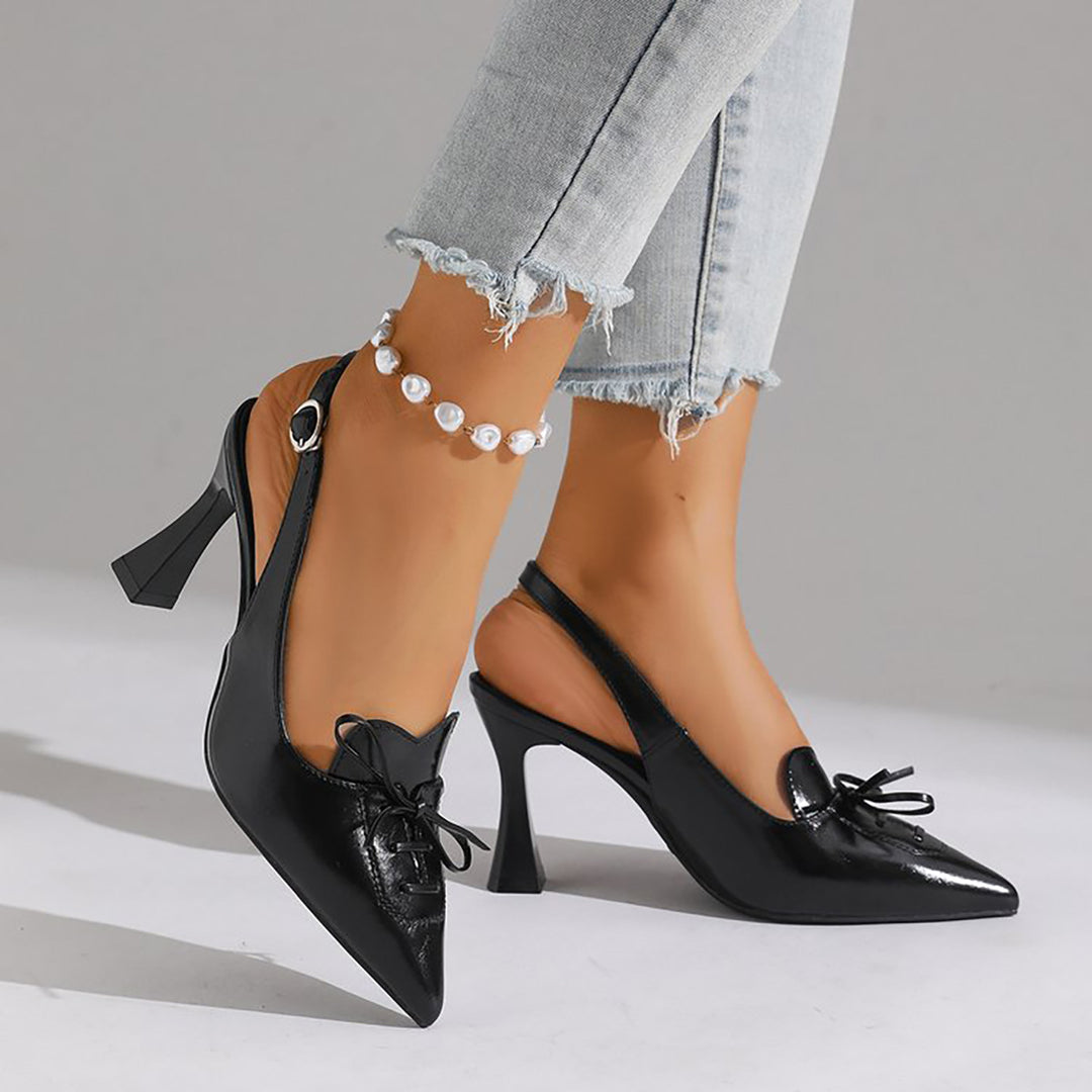 Damen Slingback High Heels mit elegantem Schleifen-Design EB