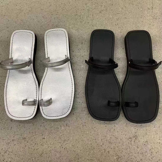 Damen eleganten Zehentrenner-Sandalen mit modischem Riemendesign und komfortablem Fußbett EB
