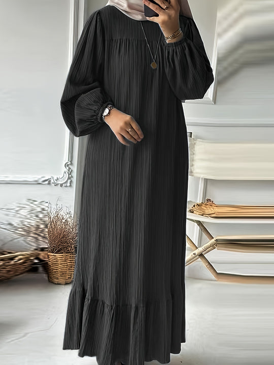 Damen Maxikleid mit waagerechtem Faltenwurf EB