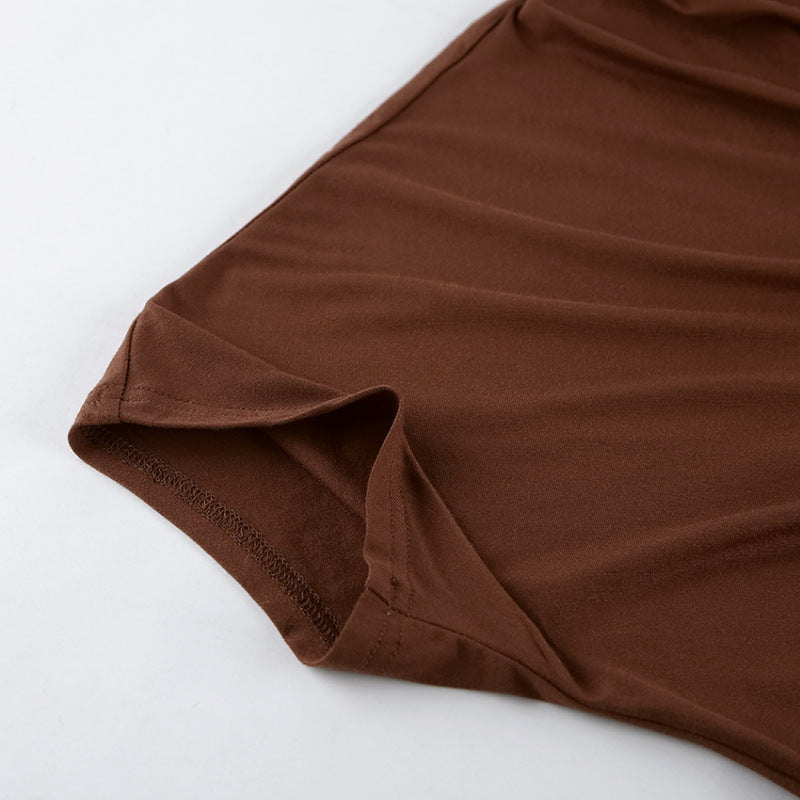 Damen asymmetrisches Oberteil mit lässigem Drapierungsdesign EB