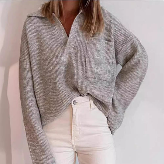 Damen lässiger Strickpullover EB