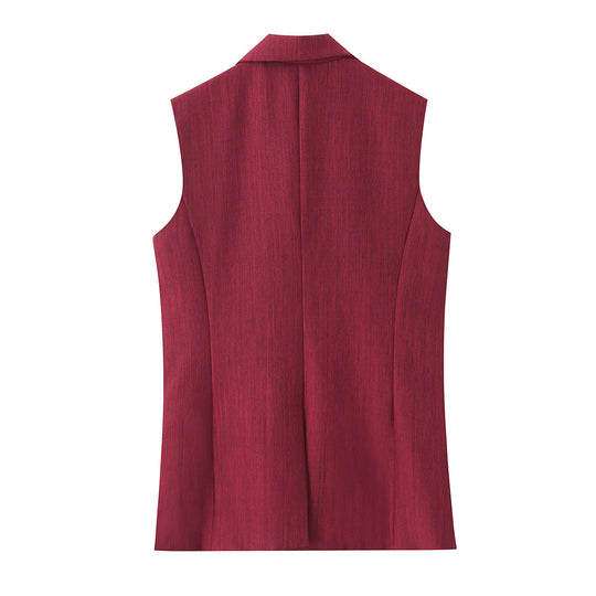 Damen Zweiteiliges Anzug-Outfit mit ärmelloser Weste und locker sitzenden Hose EB