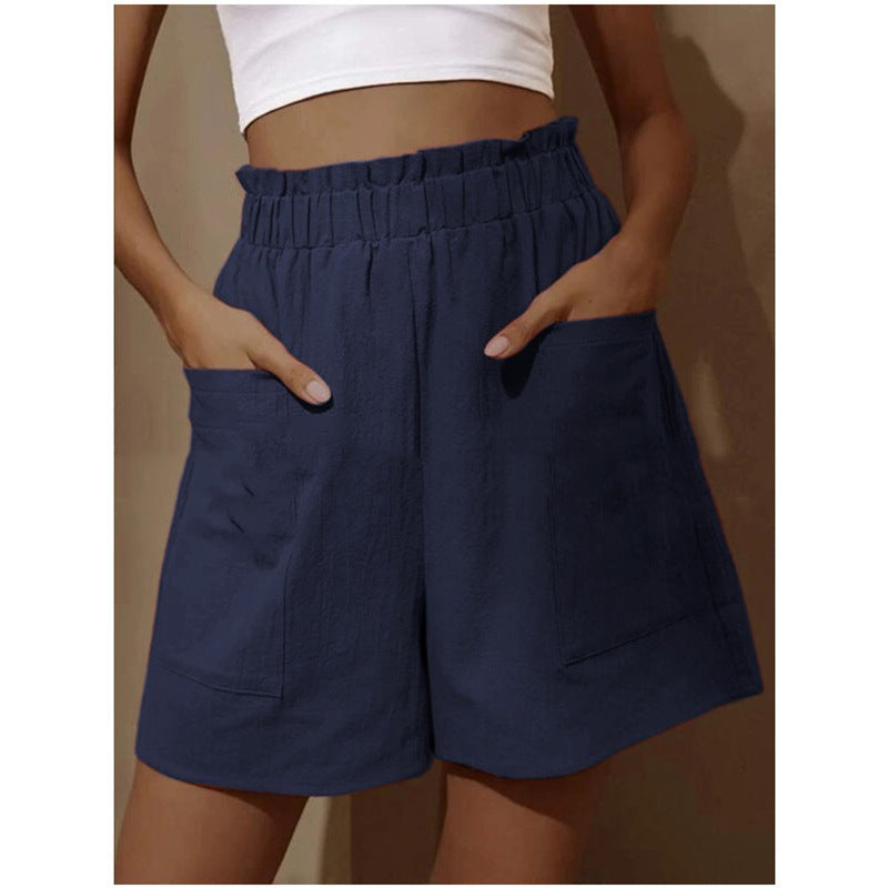 Damen Baumwollshorts mit elastischem Bund und praktischen Taschen EB