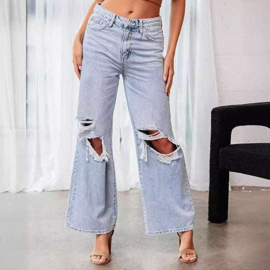 Damen Jeansjacke mit lässigem Schnitt und fransigem Saum EB