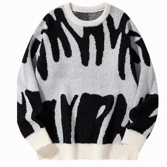 Damen Oversized Pullover mit aufregendem Muster EB