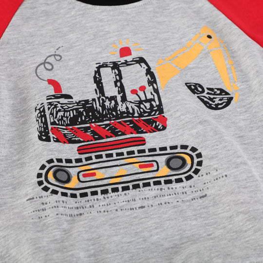 Buben Sweatshirt mit kreativem Bagger-Motiv EB