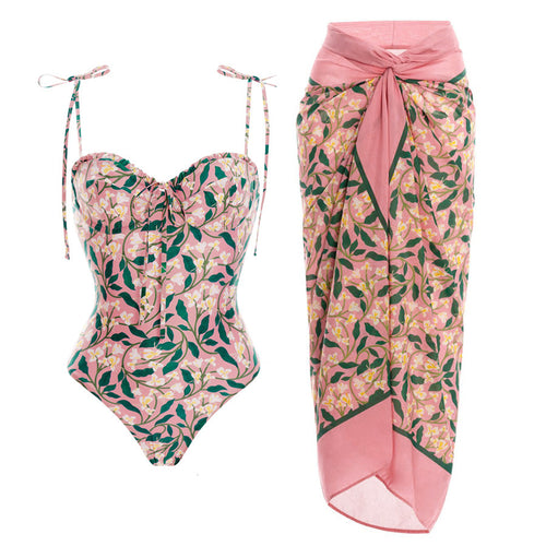 Damen Bikiniset mit verspielten Rüschen und hohem Taillenbund EB