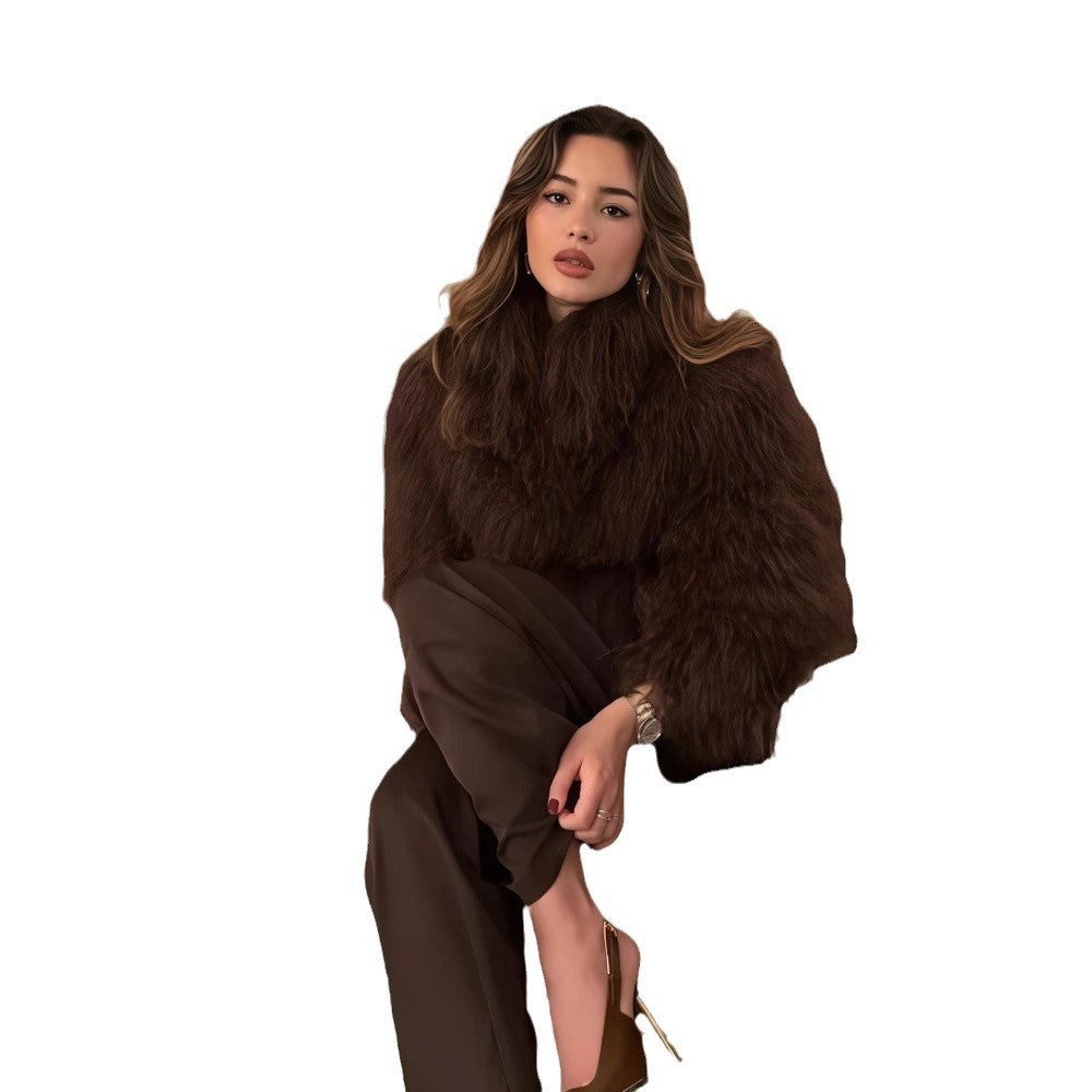 Damen luxuriöse Kunstpelzjacke EB