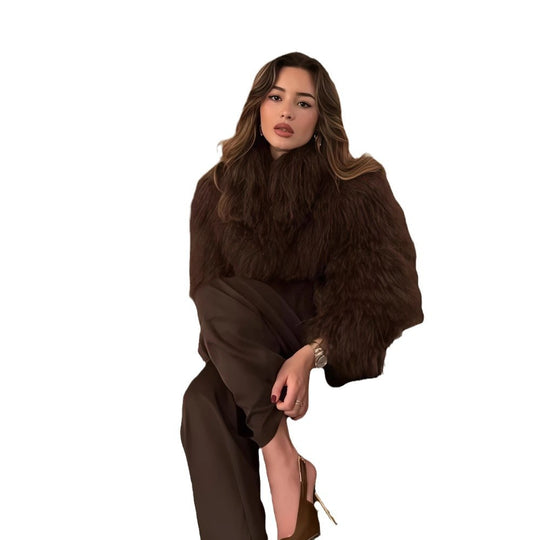 Damen luxuriöse Kunstpelzjacke EB